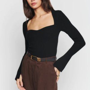 Reformation Glenna Cashmere Sweater (Black)